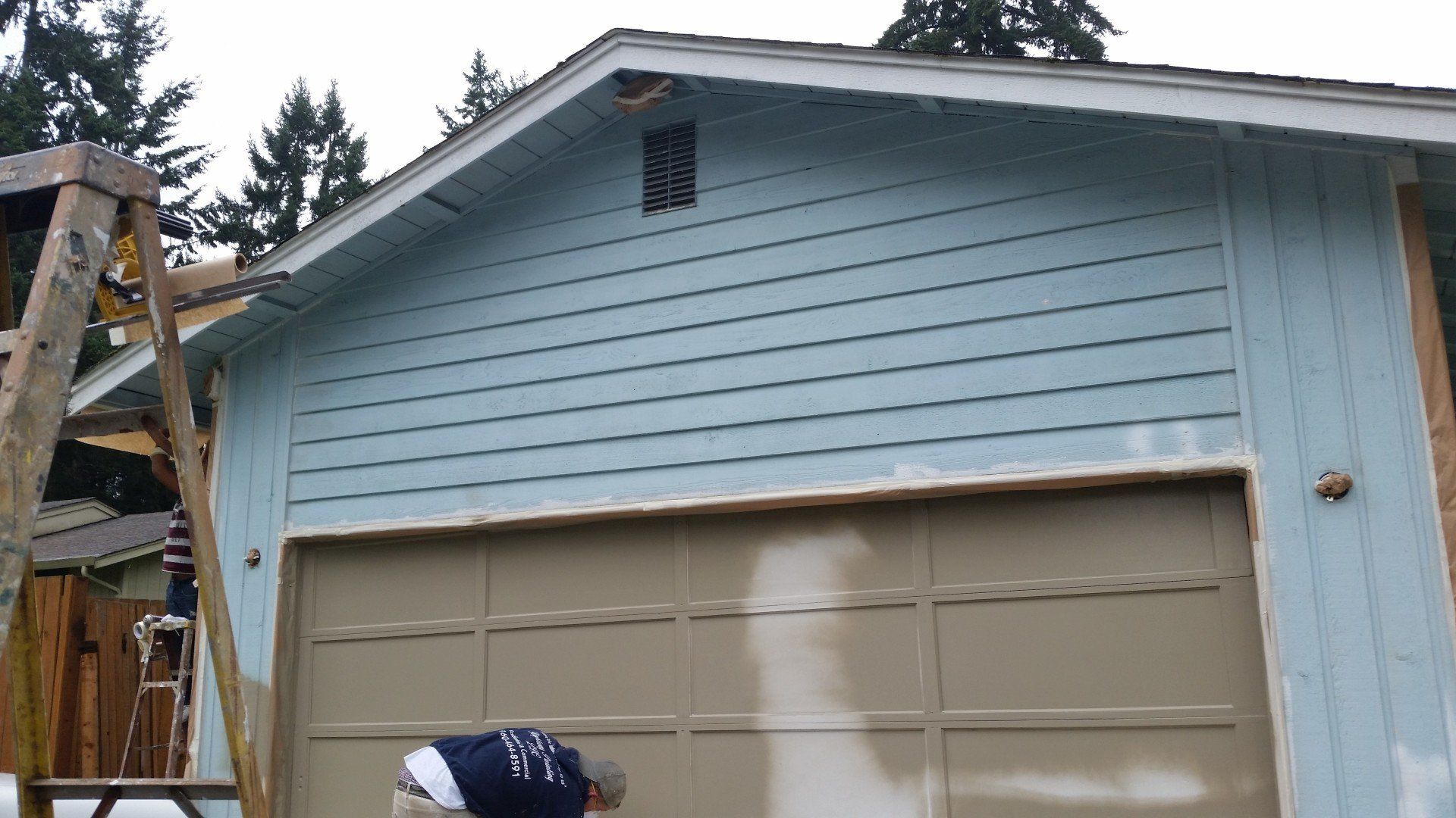 Ongoing painting of a garage