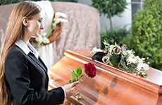 Mourning woman on funeral