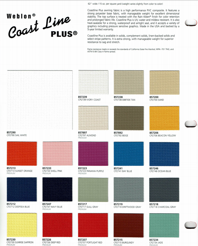 A brochure for coast line plus shows many different colors