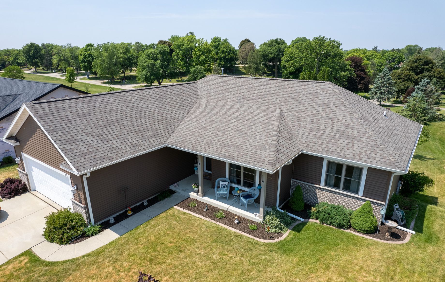 Top view of a roof