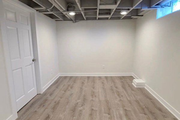 basement with white paint