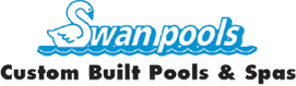 Swan pools custom built pools and spas company logo