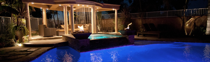 swimming pool in night view