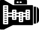 Black dumbbell icon with white weight plates inside a rounded square button