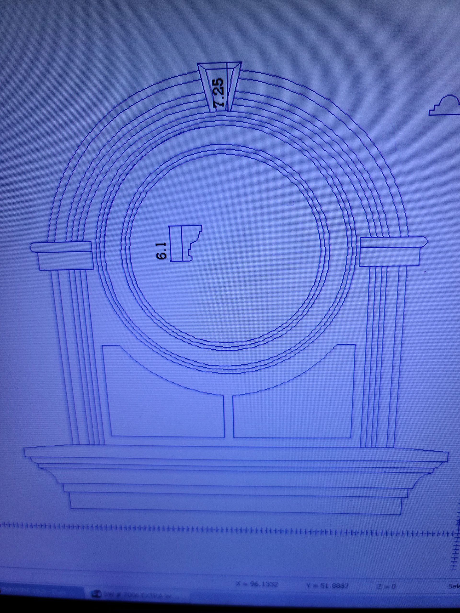 A drawing of a clock on a computer screen
