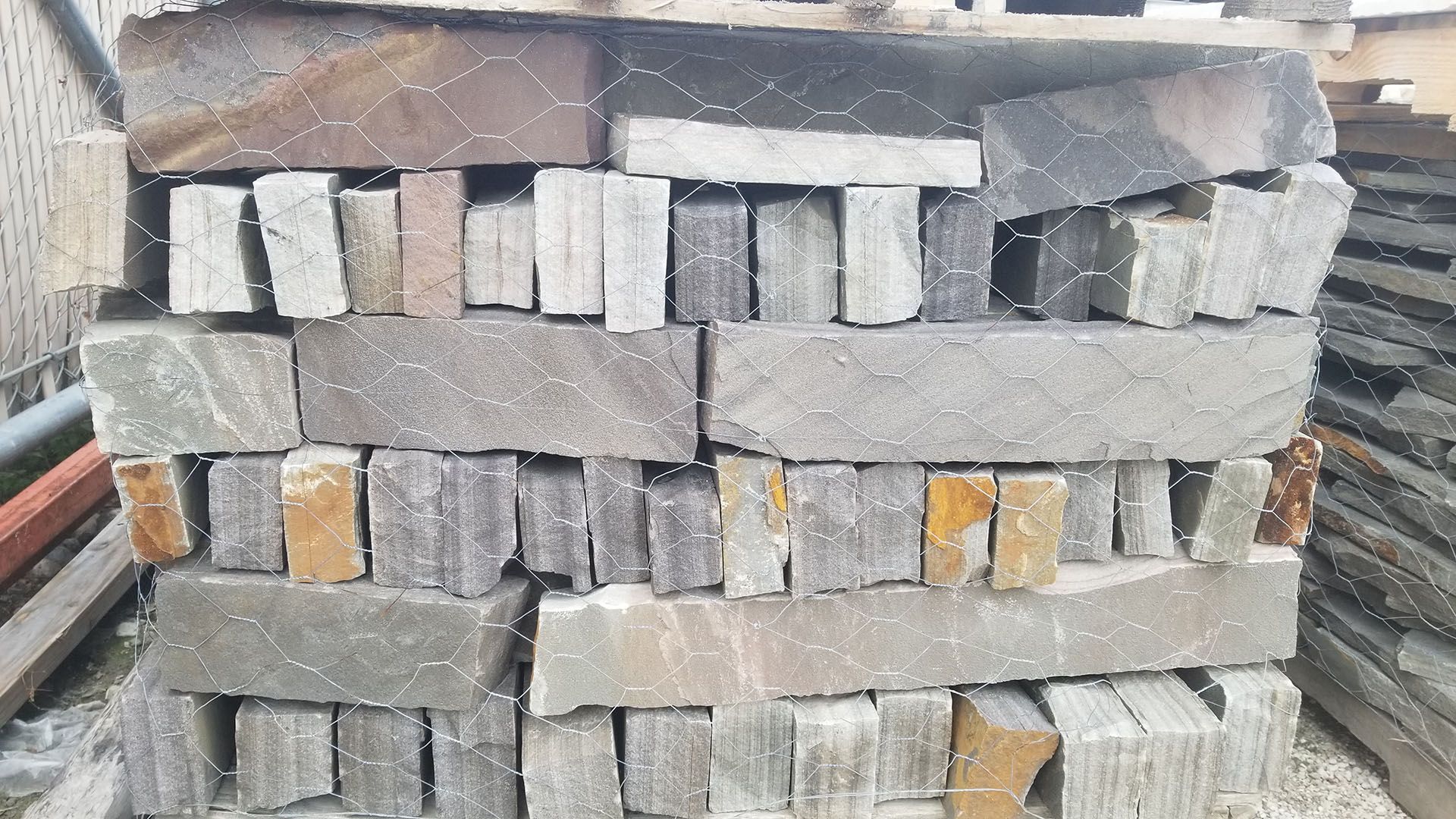 A pile of bricks stacked on top of each other