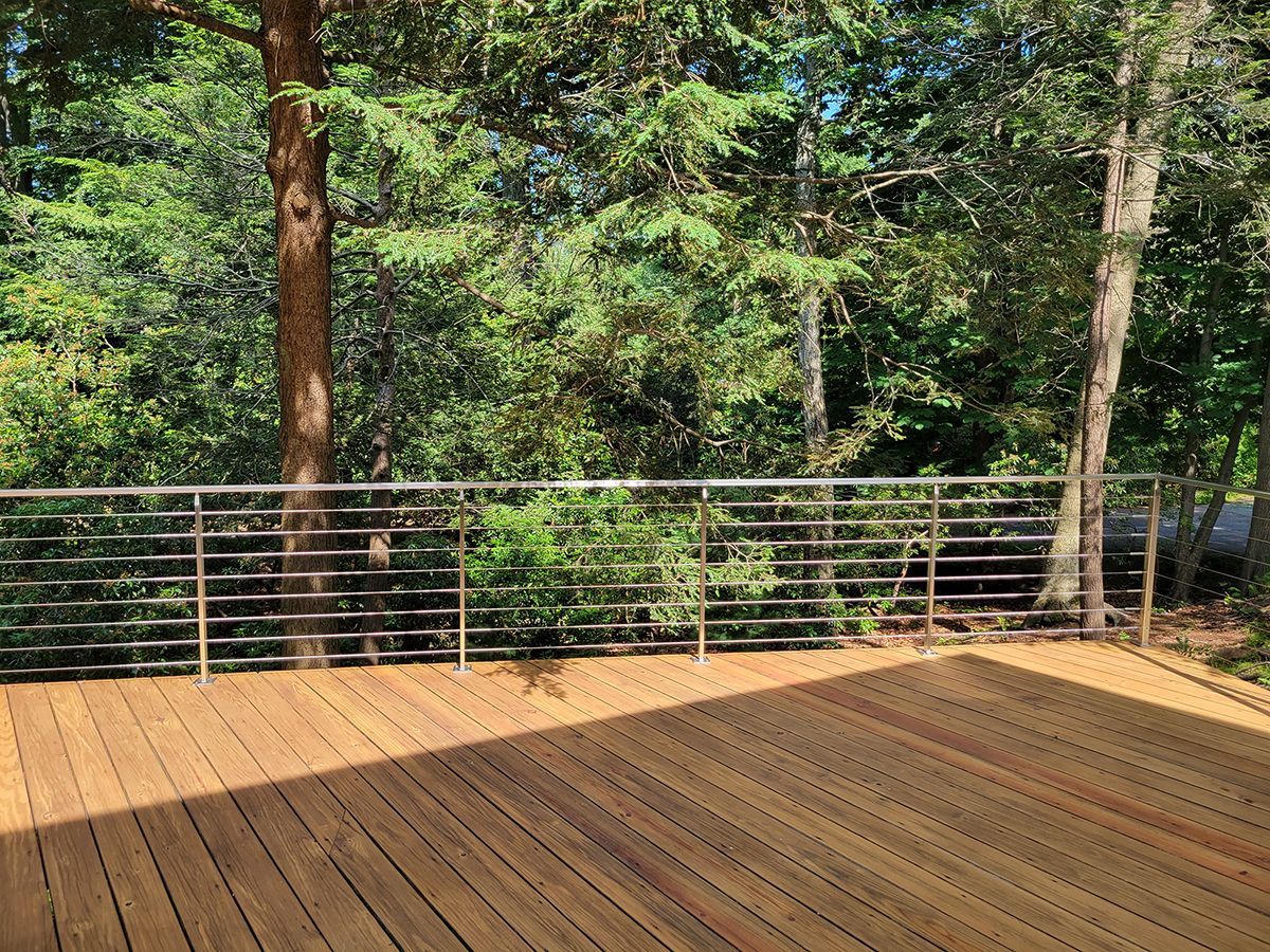 Rear deck in the woods