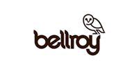 The Bellroy brand logo featuring stylized brown text and a small owl icon on a white background.