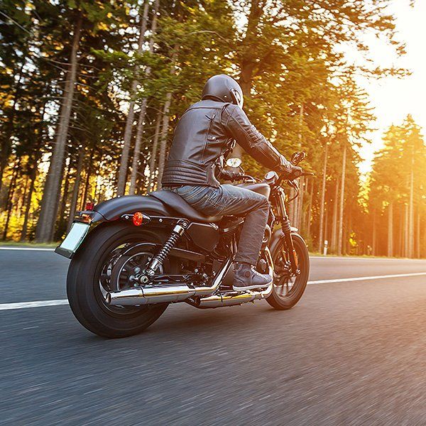 Man riding on his motorcycle