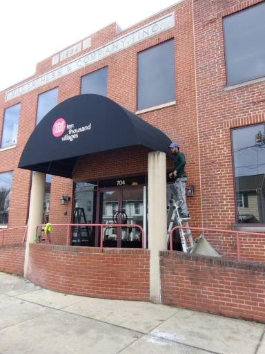 black dome commercial awning