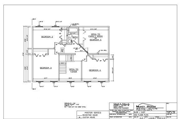 Architectural floor plan showing the layout, room dimensions, and labels for a four-bedroom residential home design.