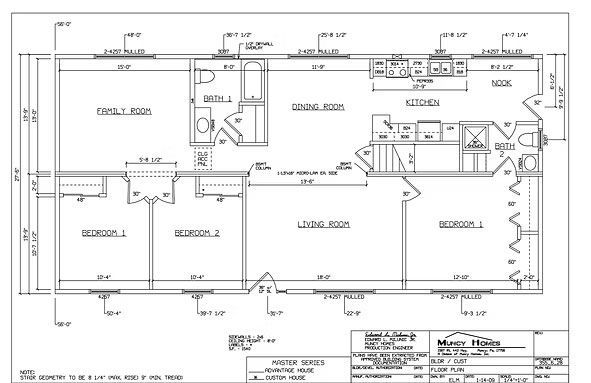 Architectural floor plan showing the layout, dimensions, and room labels for a residential home.