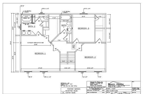A black-and-white architectural floor plan for the second floor of a residential home, showing bedrooms and bathrooms.