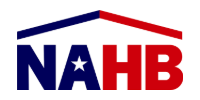 NAHB logo in blue and red with stylized roofline above the letters