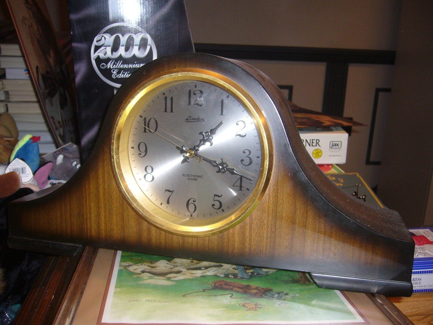 Clock with gold lining