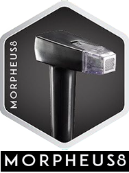 A picture of a morpheus8 device in a hexagon.