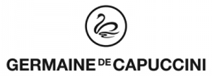 A black and white logo for germaine de capuccini