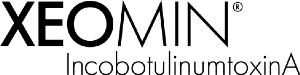 A black and white logo for xeomin incobotulinumtoxina