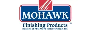Mohawk Finishing Products logo: Blue rectangle with white text