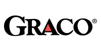 Graco logo with black text and a red triangle replacing the