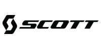 Scott logo in black and white. A stylized