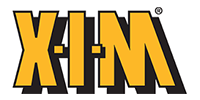 Yellow and black logo of X-I-M with a registered trademark symbol in the upper right corner.