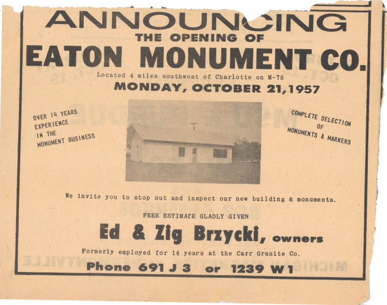 Eaton Monument Co article