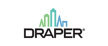 A logo for draper is shown on a white background.