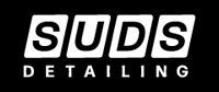 White SUDS Detailing logo on a black background.