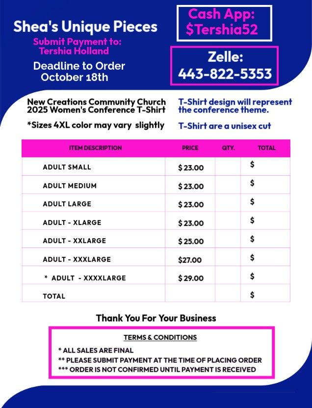 t-shirt order flyer