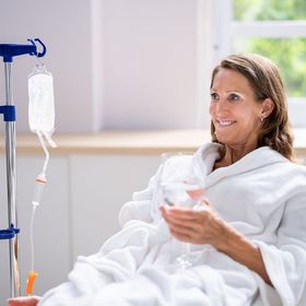 woman receiving iv therapy