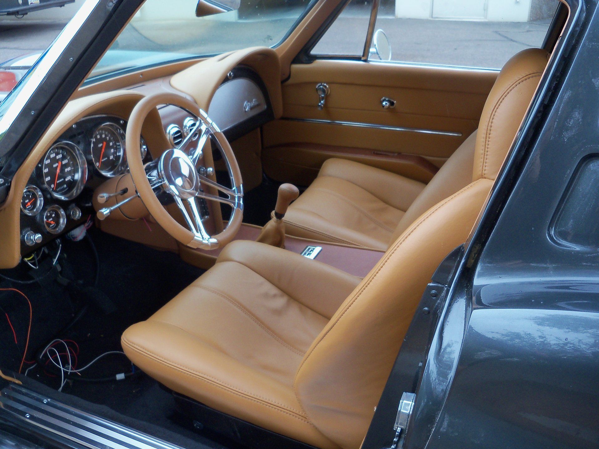 Brown auto interior upholstery
