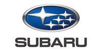 The subaru logo is a blue oval with three stars on it.