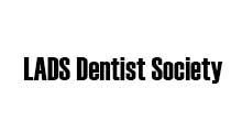 The logo for the lads dentist society is black and white.