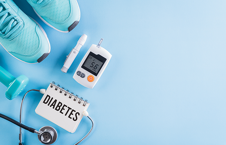 Diabetes testing tools with running shoes