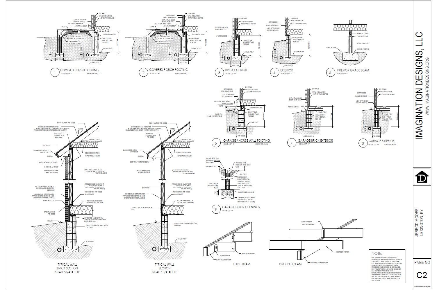 A black and white drawing of a house with a lot of drawings on it