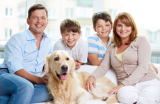 A family with their dog