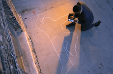 Outline of a dead body