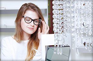 Woman wearing glasses