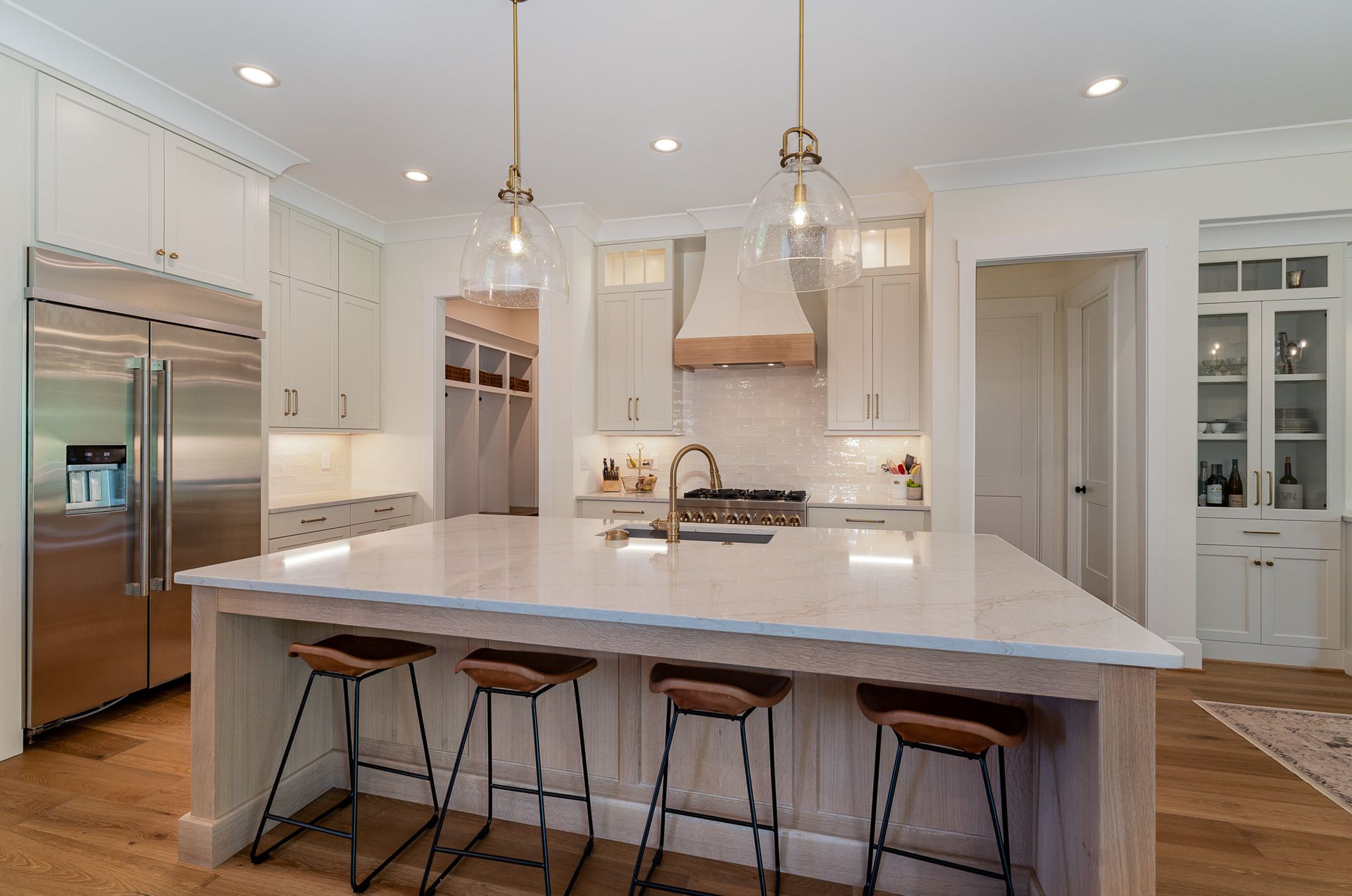 The Dreamscape kitchen with large island and stools