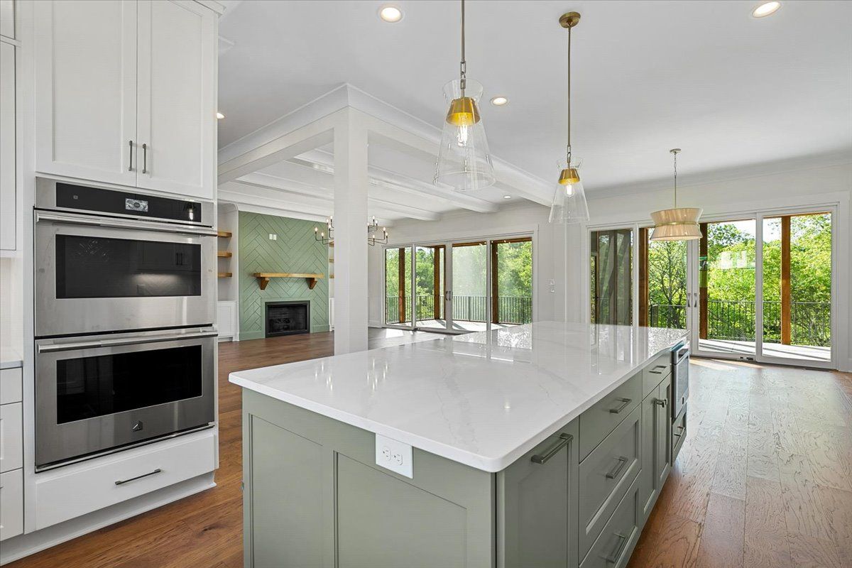 Kitchen with stainless steel appliances