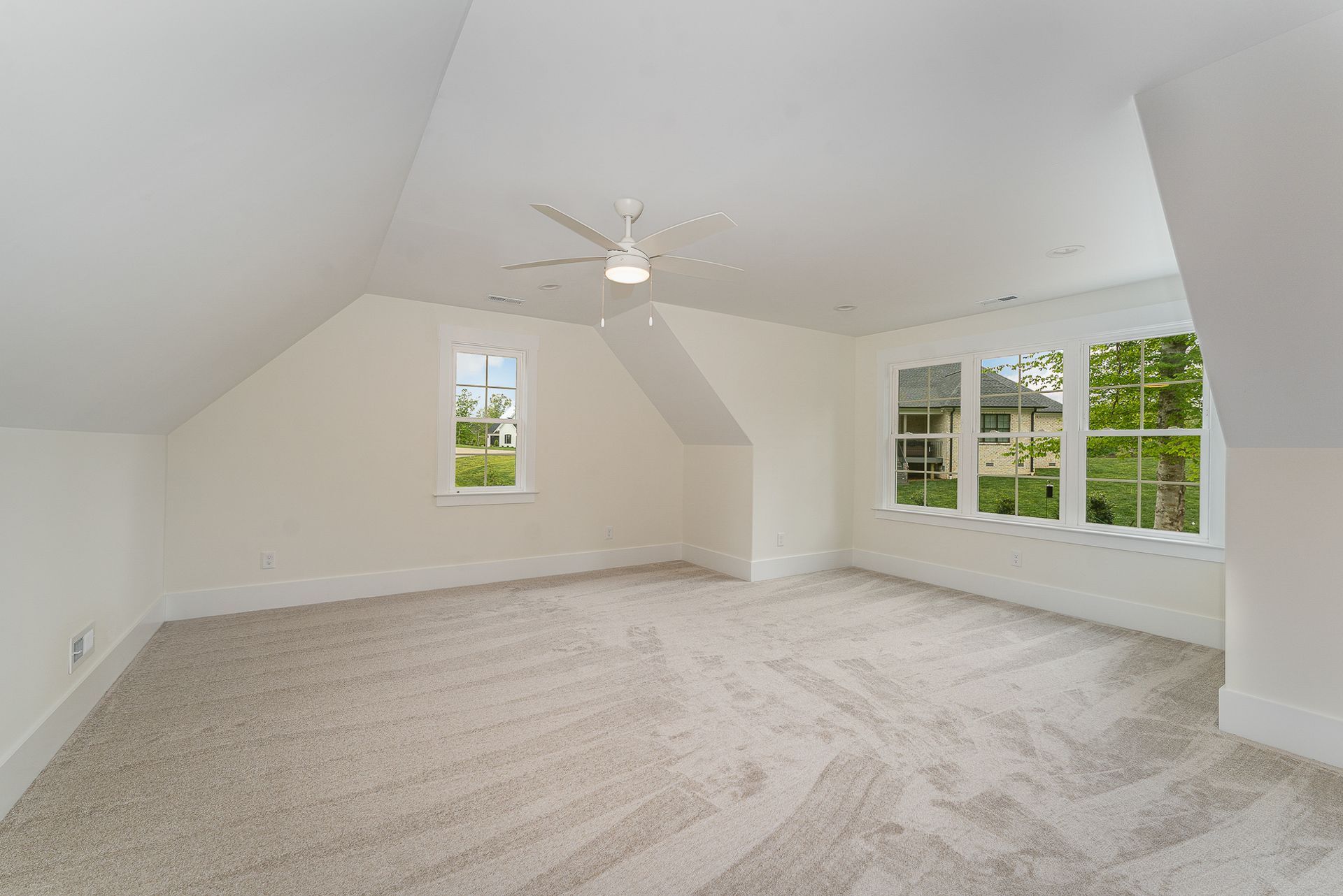 Empty room with carpeted floor