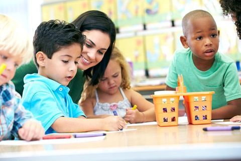 Children with their teacher