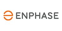 Enphase logo with orange circular icon and gray wordmark on a white background