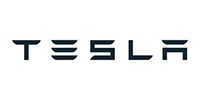 Tesla wordmark logo in black on a white background