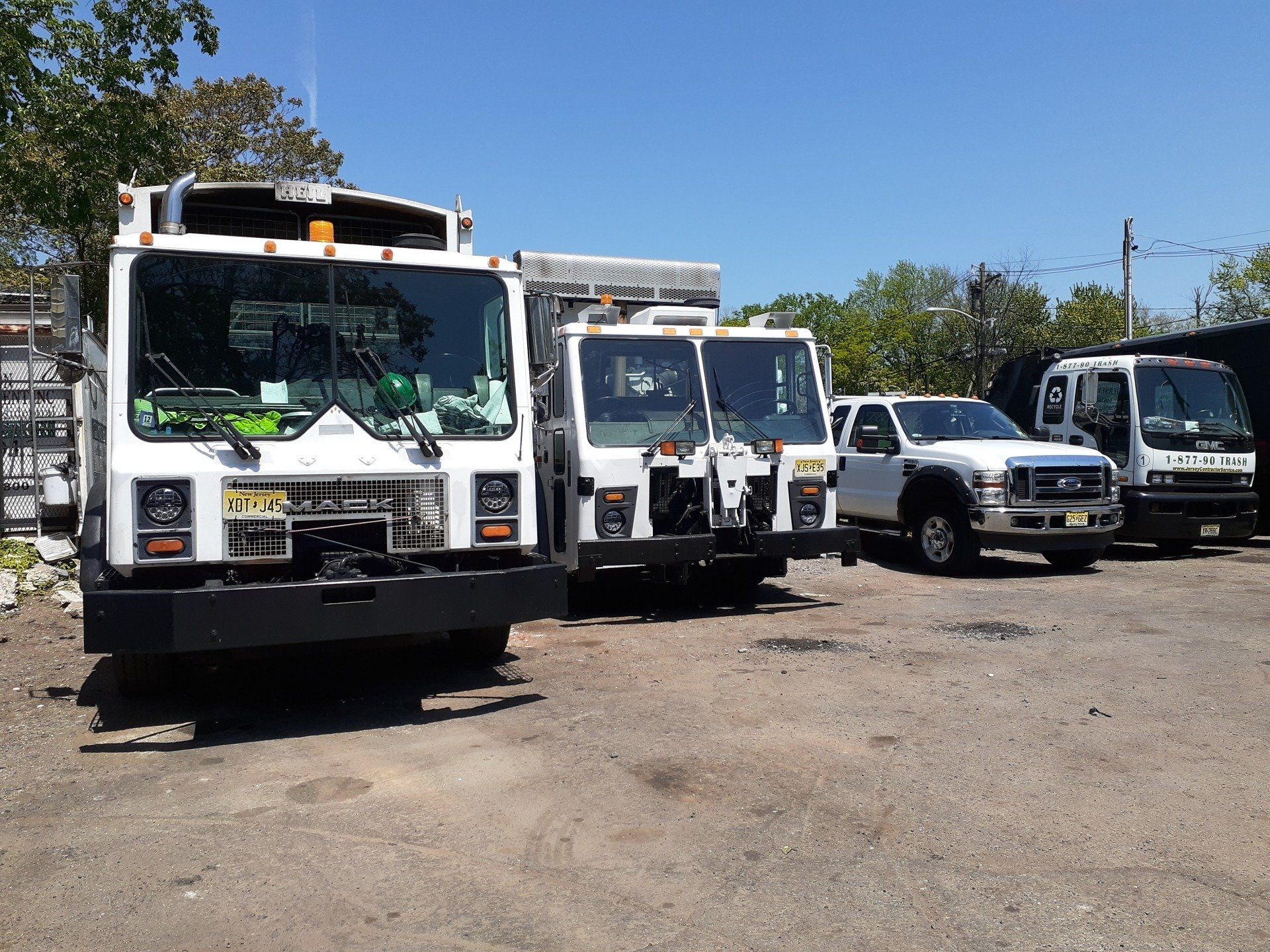 Jersey Cleaning parking lot and garbage trucks