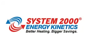System 2000 Energy Kinetics logo with red and blue text and tagline “Better Heating, Bigger Savings.”
