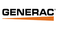 Generac logo in black text with an orange underline on a white background