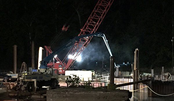 Pump truck in construction