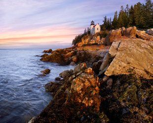 The bass harbor head light in the first light of dawn